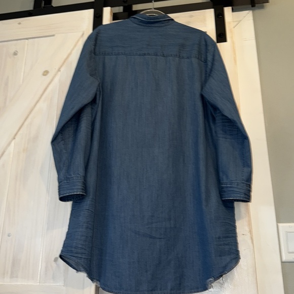 Frank & Eileen Womens Large Cotton Mary Classic Denim Jean Shirt Dress Blue USA - Picture 4 of 12